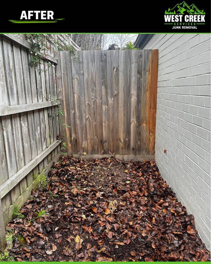 After: Side yard cleared of timber and debris