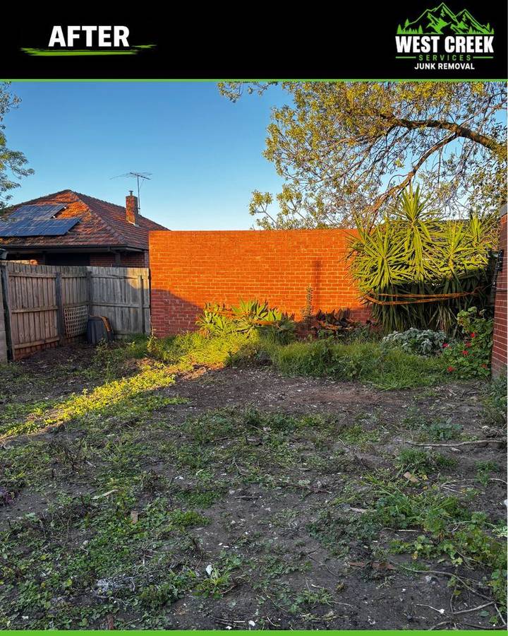 After: Backyard cleared of rubbish