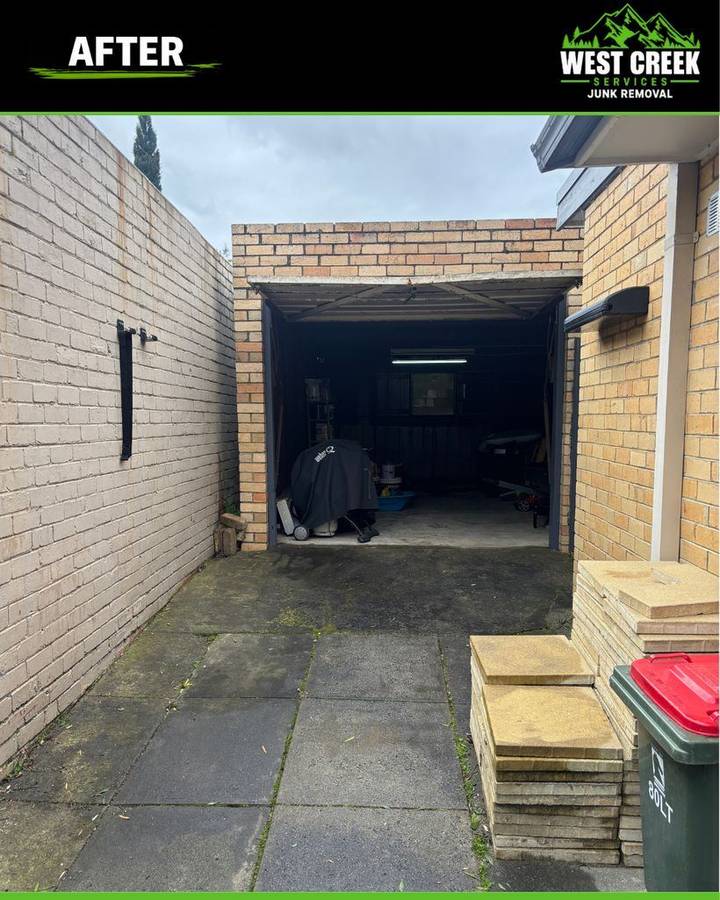 After: Garage access cleared of green waste