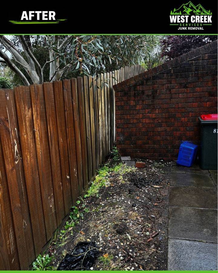 After: Corner cleared of fence palings